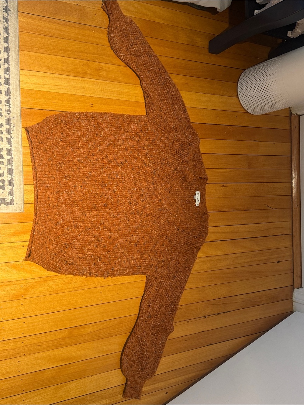 Molly Bracken Burnt Orange Textured Crewneck Sweater